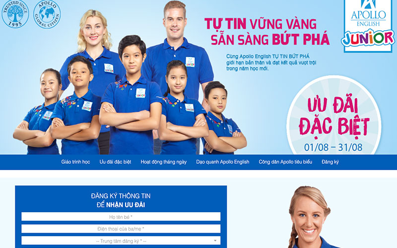 landing page tiếng anh -  marketing automation